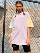 Color Block Drop Shoulder Longline Tee Sai Feel
